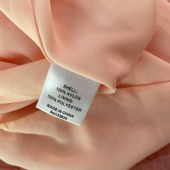 Lovers and Friends Bobbit Tulle Tiered Strapless Blush Pink Maxi Gown Size XXS - Picture 10 of 10